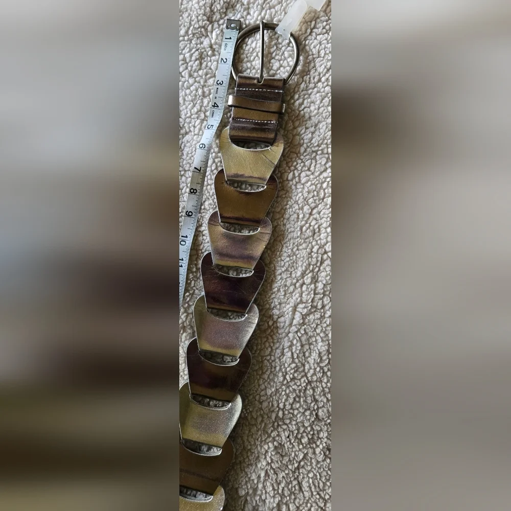 Vintage Stylish Wide Silver Gold And Bronze Women's Belt Y2k
